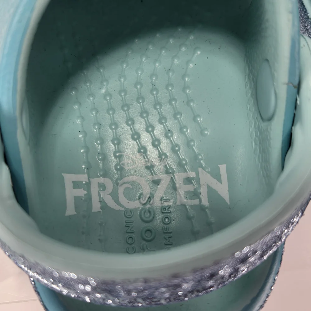 Crocs X Disney Frozen Light Blue Glitter Kids Clogs with Strap Size C5 Toddler